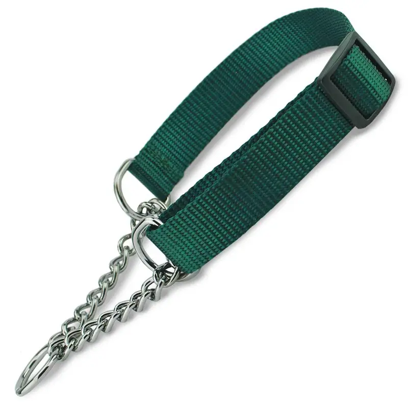 Custom Martingale Collar with Chain Loop (Half-Check), Basic Nylon