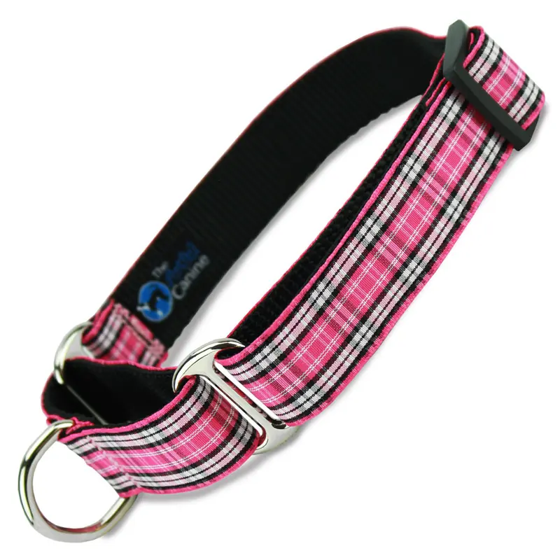 Pink Plaid Martingale Collar