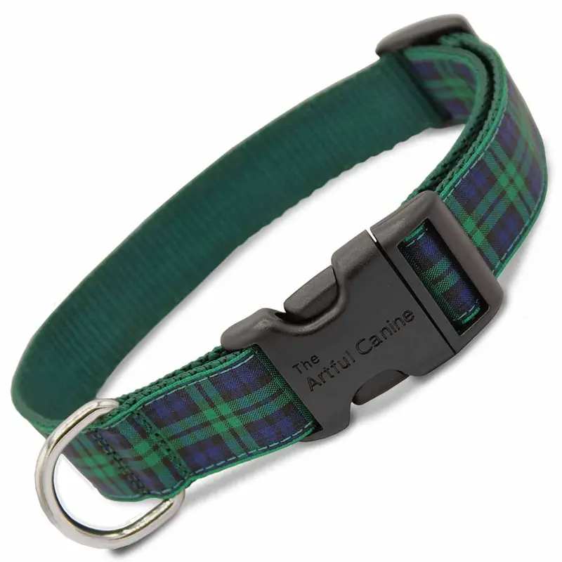 Plaid Dog Collar, Blackwatch Tartan