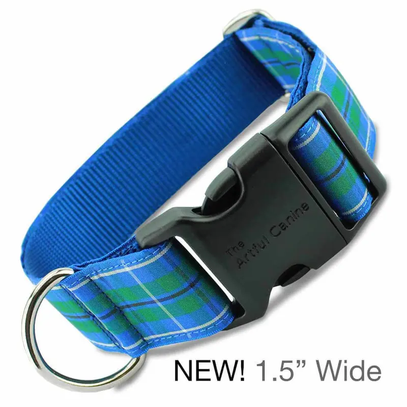 Plaid Dog Collar, Blue Douglas Tartan