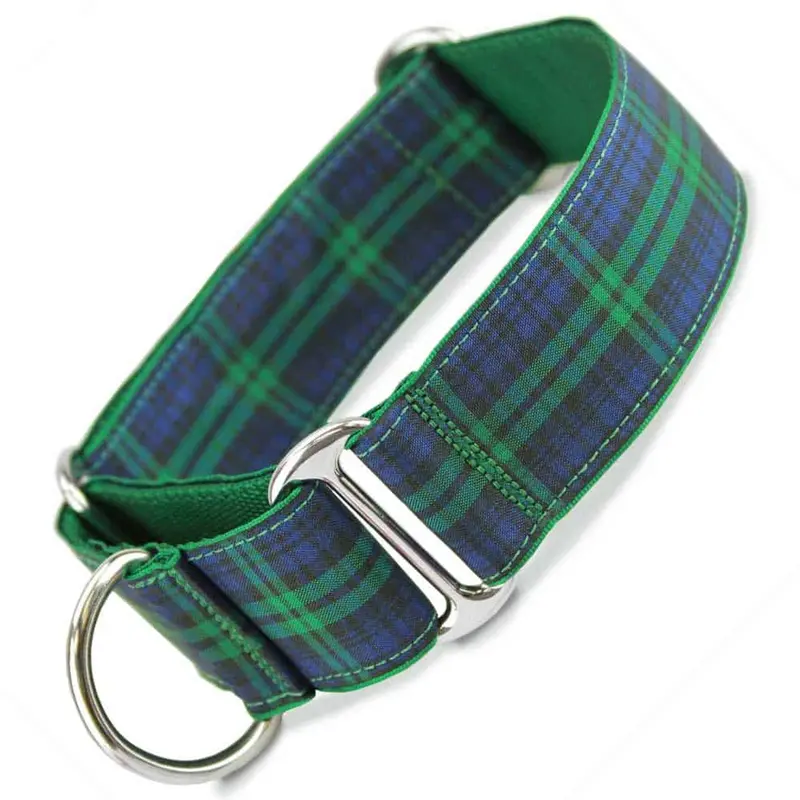 1.5" Wide Martingale Collar, Blackwatch Plaid Tartan
