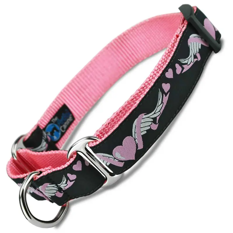 Heart Martingale Collar with Wings on Pink