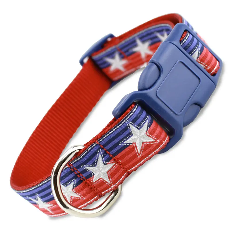 Patriotic Dog Collar, Stars & Stitches