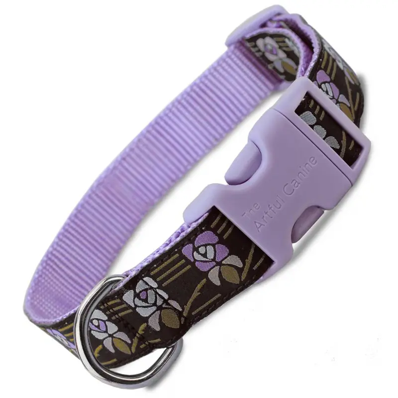 Vintage Flower Dog Collar on Lavender