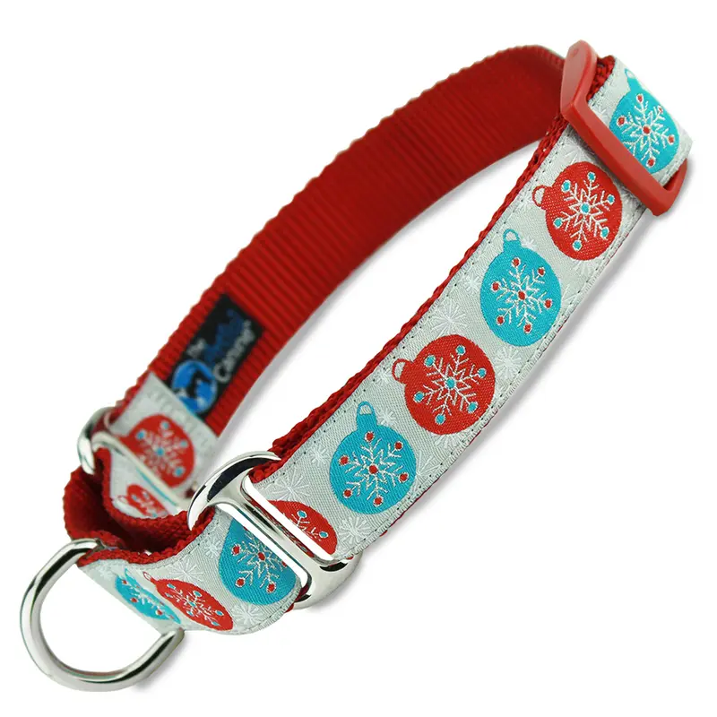 Christmas Martingale Collar with Snowflakes