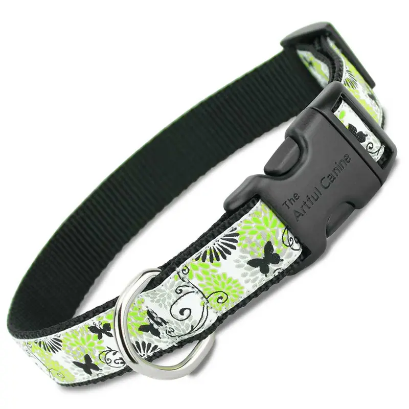 Black Butterflies Dog Collar