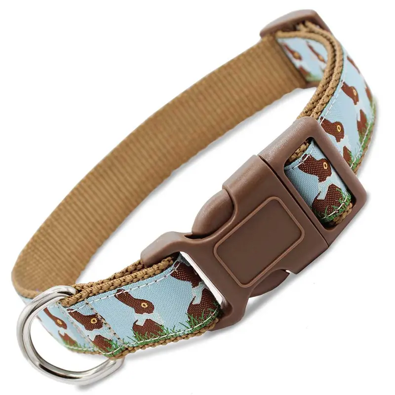 Bunnies Dog Collar, Blue