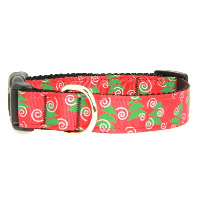 Mirage Christmas Trees Nylon Dog Collar