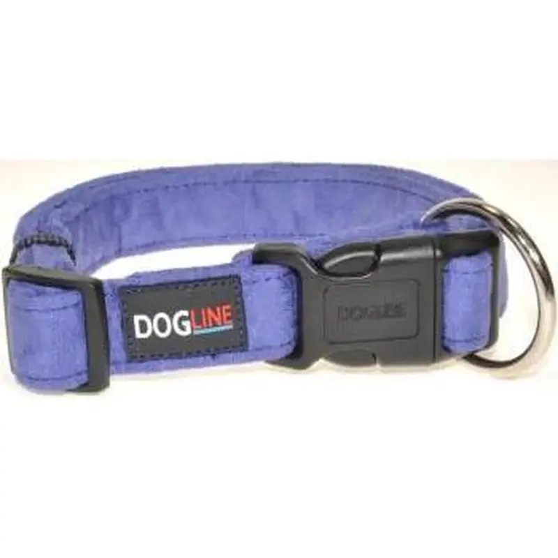 Dogline Flat Microfiber Dog Collar - Purple