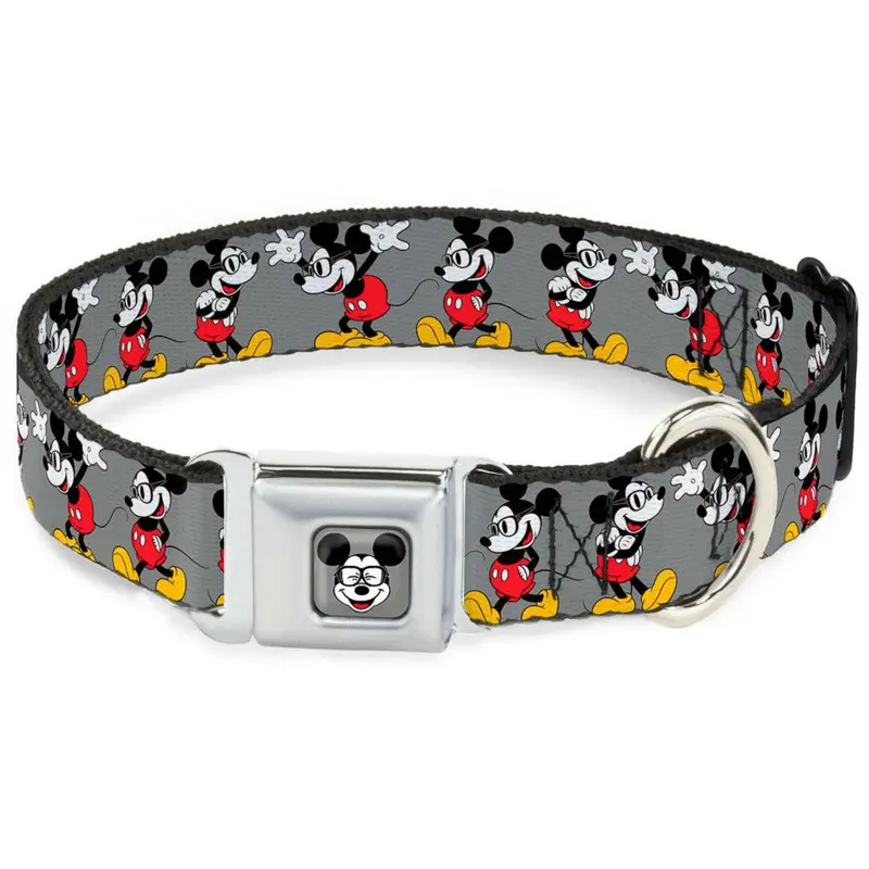Mickey Mouse with Glasses Seatbelt Buckle Dog Collar by Buckle-Down