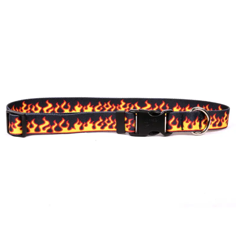 Red Flames Dog Collar by Yellow Dog