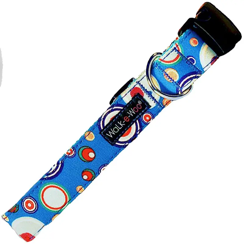 WaLk-e-Woo Martini Dog Collar - Blue 