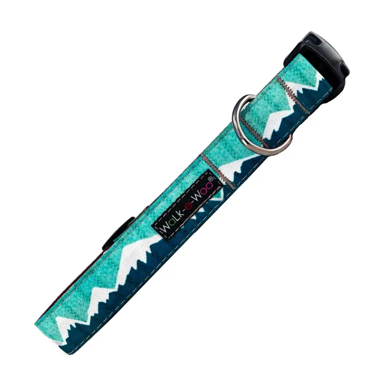 WaLk-e-Woo Snowcap Mountain Dog Collar - Wintergreen