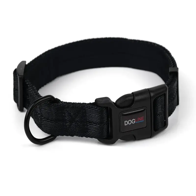 Dogline Nylon Dog Collar - Black 