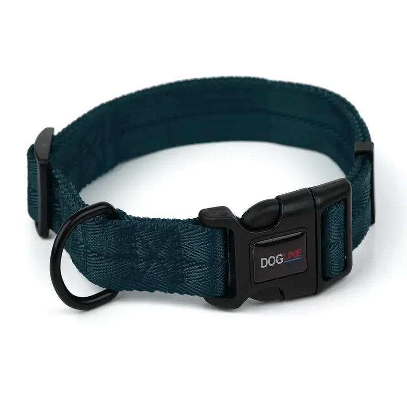 Dogline Nylon Dog Collar - Dark Teal 