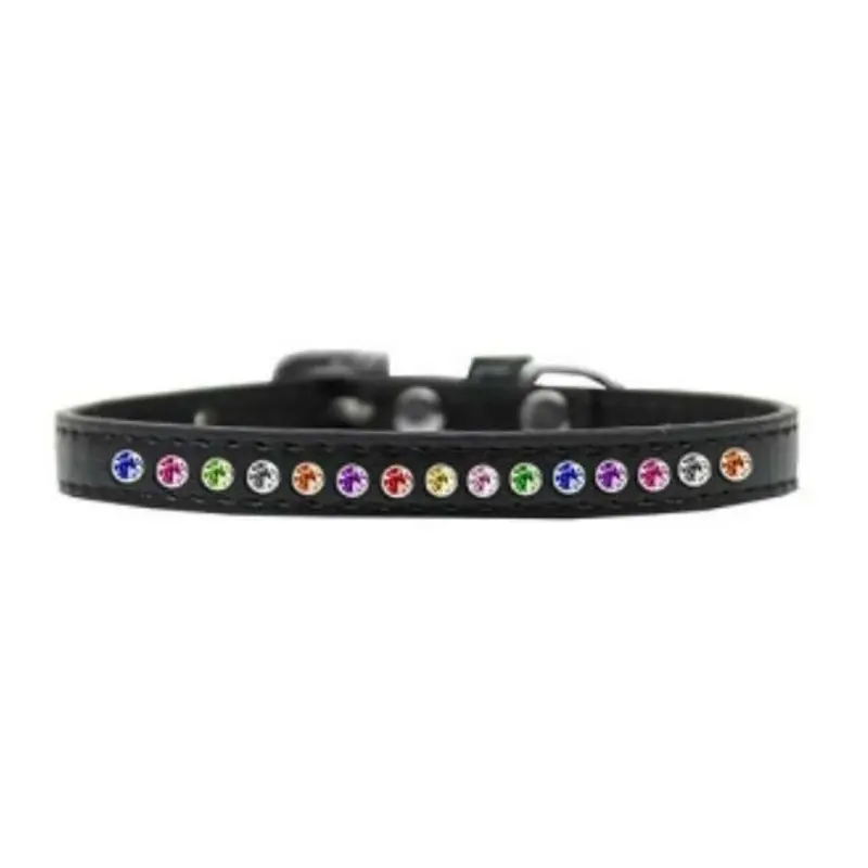 One Row Confetti Dog Collar - Black