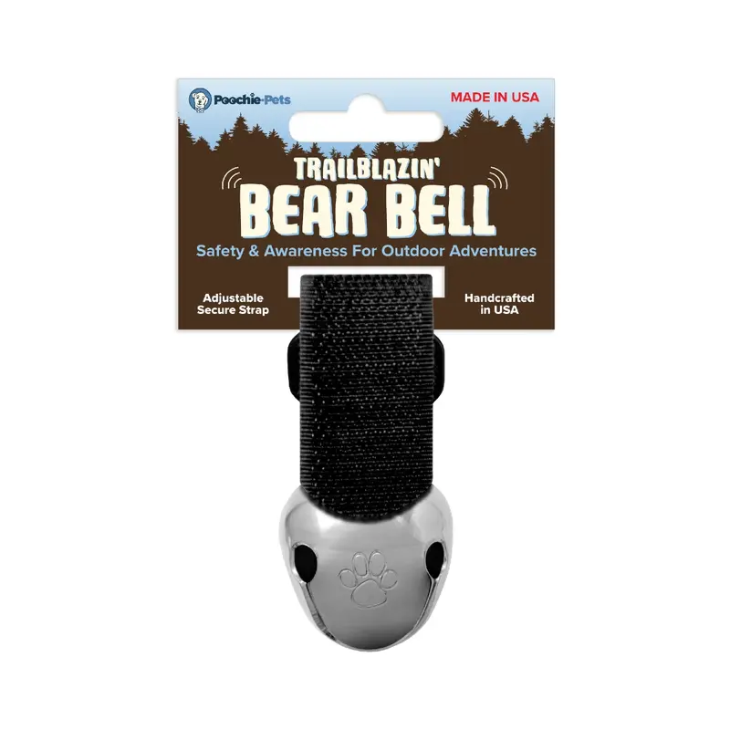 Poochie Pets Trailblazin' Dog Collar Bear Bells - Black