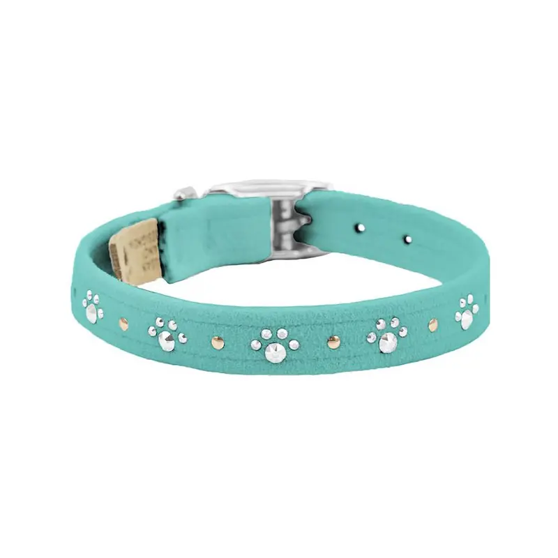 Susan Lanci Crystal Paws Dog Collar - Bimini Blue