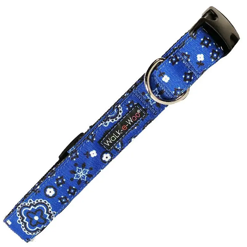 WaLk-e-Woo Bandana Dog Collar - Blue