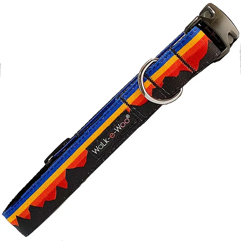 WaLk-e-Woo Mountain Dog Collar - Blue