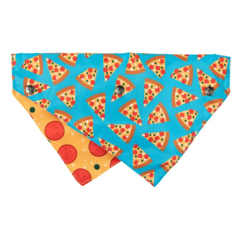 FuzzYard Pizza Reversible Dog Collar Bandana with Studs