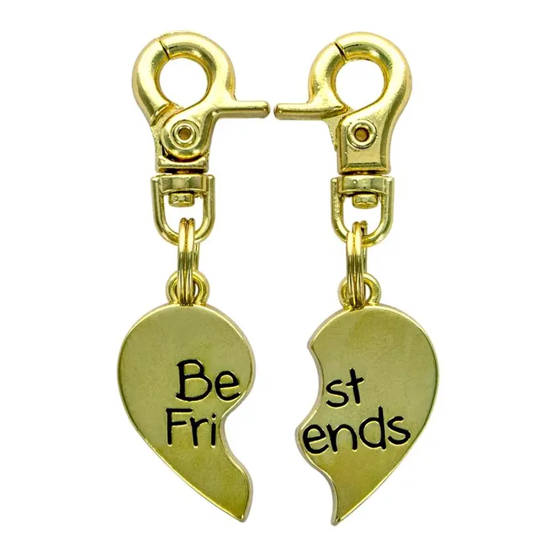 Gold Best Friends Heart Pet Collar Charm