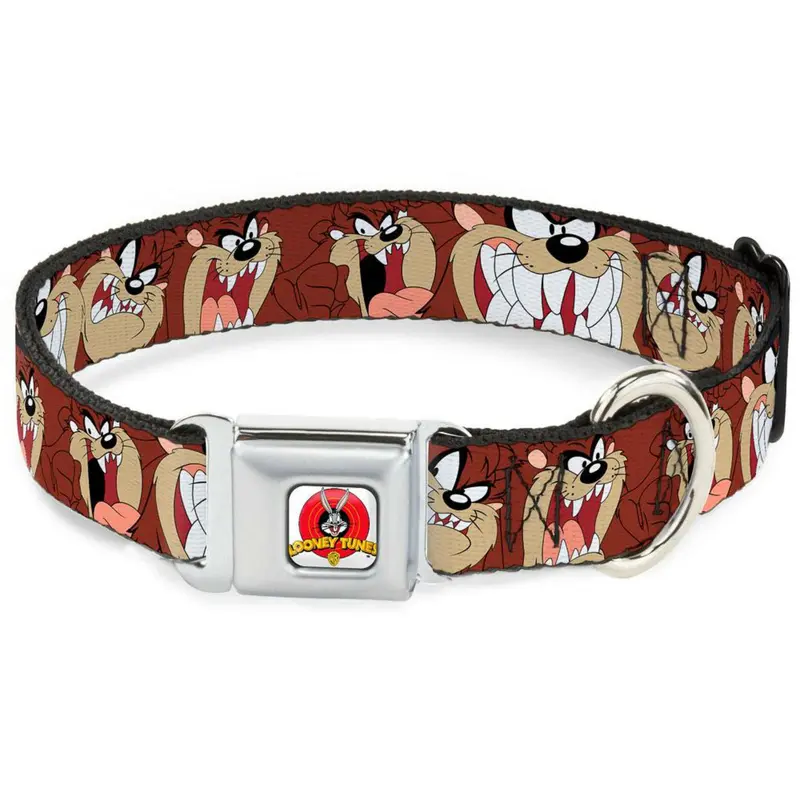 Tasmanian Devil Seatbelt Buckle Dog Collar by Buckle-Down - Brown