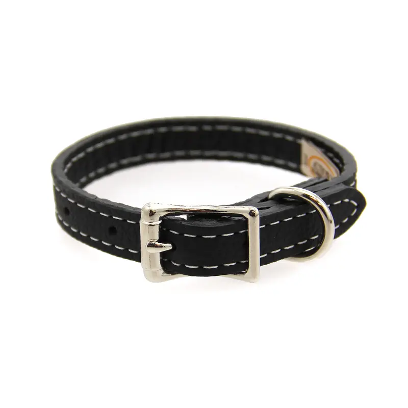 Auburn Leathercrafters Tuscan Leather Dog Collar - Black