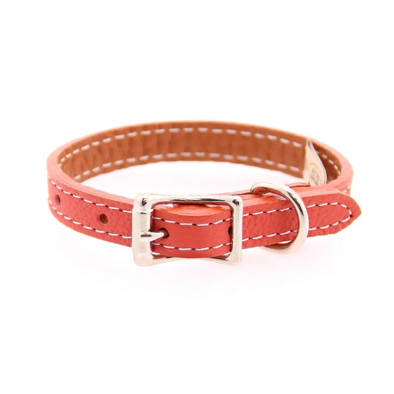 Auburn Leathercrafters Tuscan Leather Dog Collar - Orange