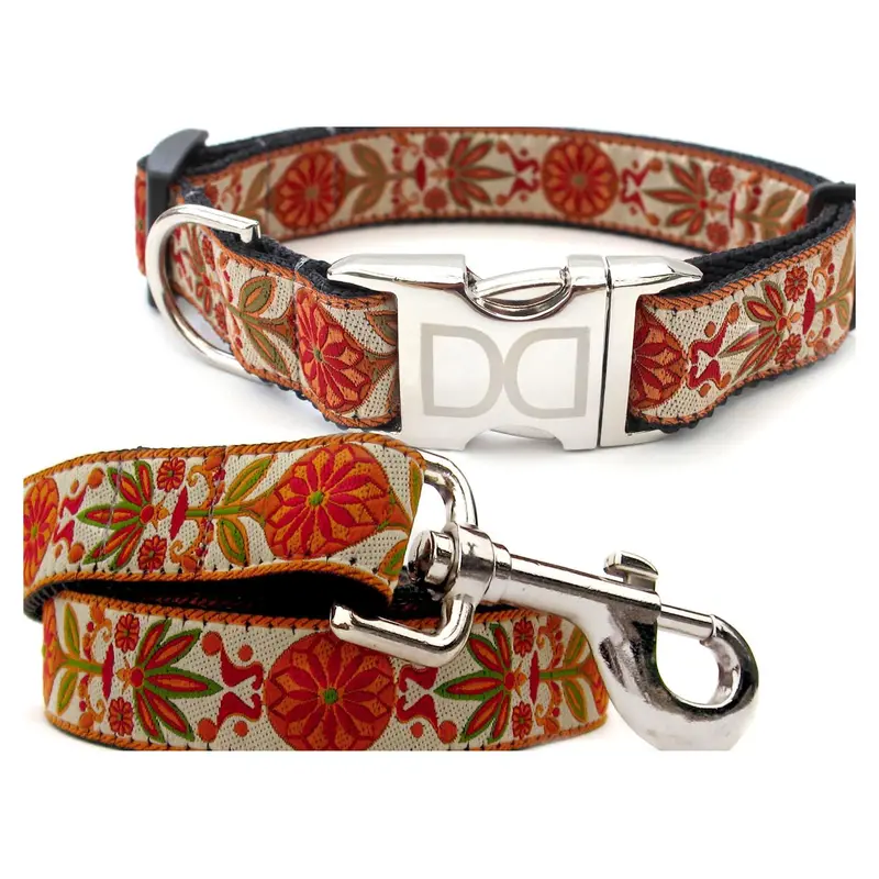 Diva Dog Venice Ivory Dog Collar and Leash Set