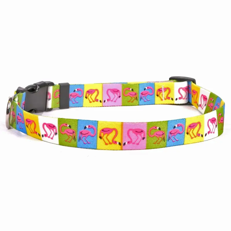 Pink Flamingo Dog Collar by Yellow Dog
