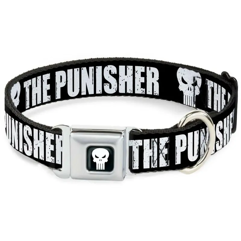 The Punisher Seatbelt Buckle Dog Collar by Buckle-Down