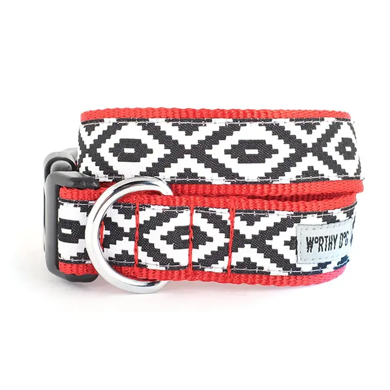 Worthy Dog Kilim Dog Collar - Black/White