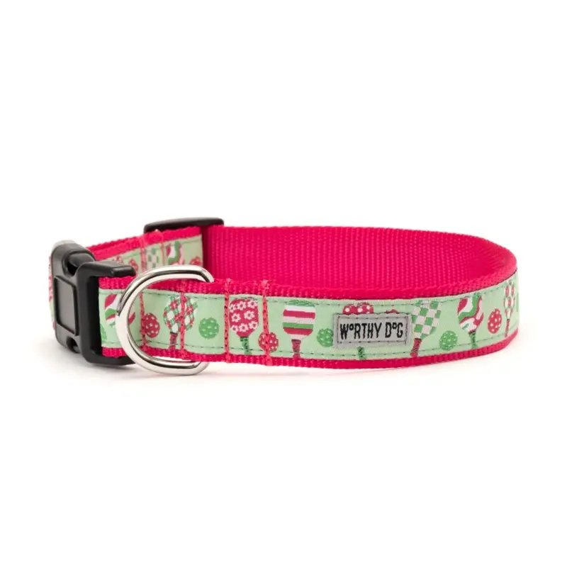 Worthy Dog Pickleball Dog Collar - Pink