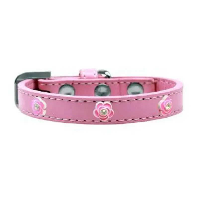 Bright Pink Rose Widget Dog Collar - Light Pink