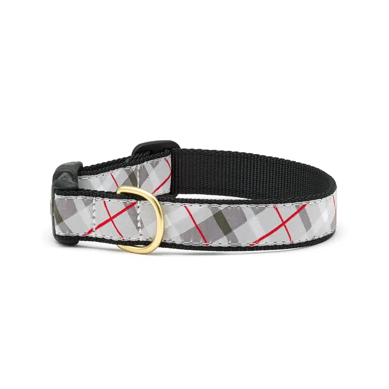 Gray Plaid Dog Collar by Up Country