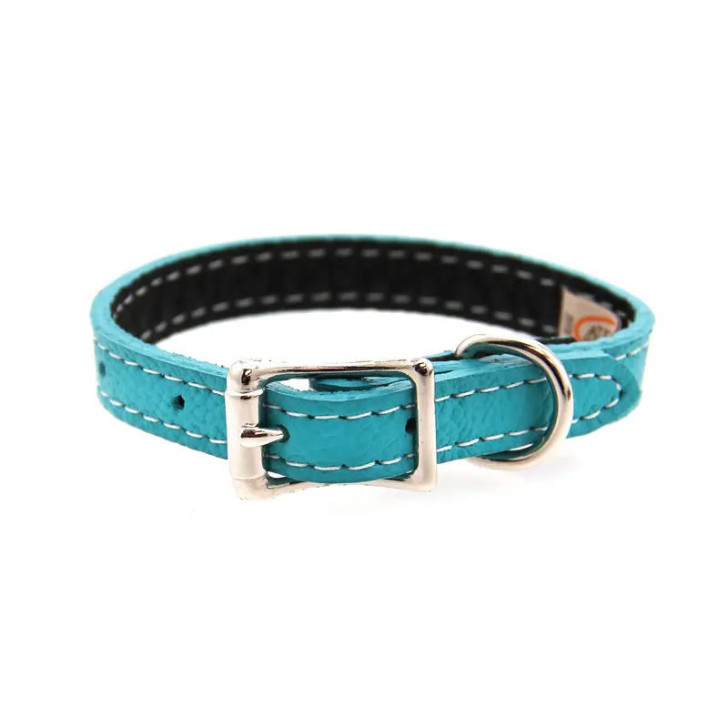 Auburn Leathercrafters Tuscan Leather Dog Collar - Turquoise