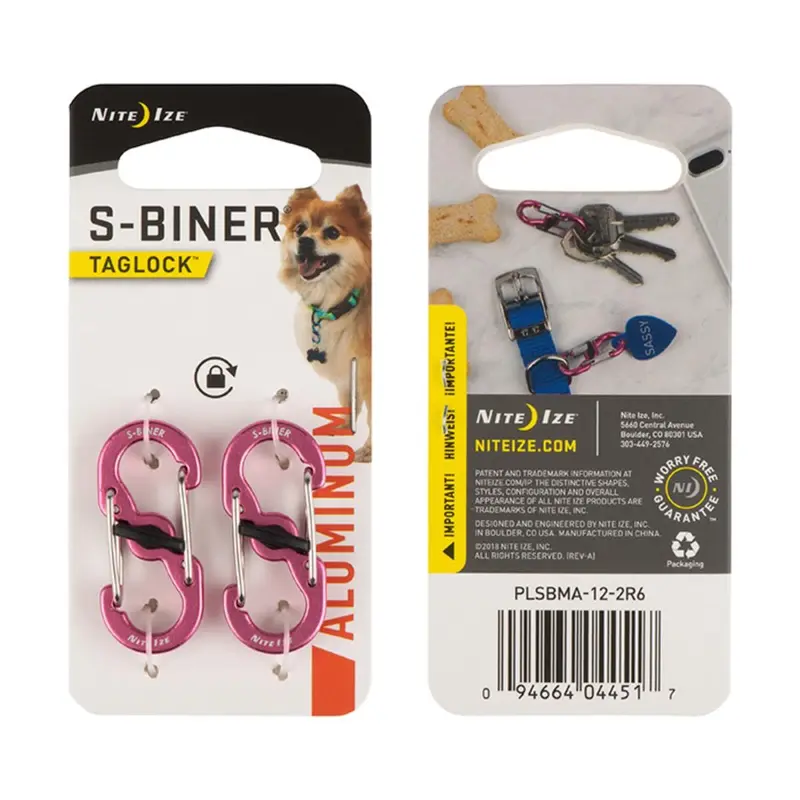 Nite Ize S-Biner Dog TagLock Aluminum - Pink