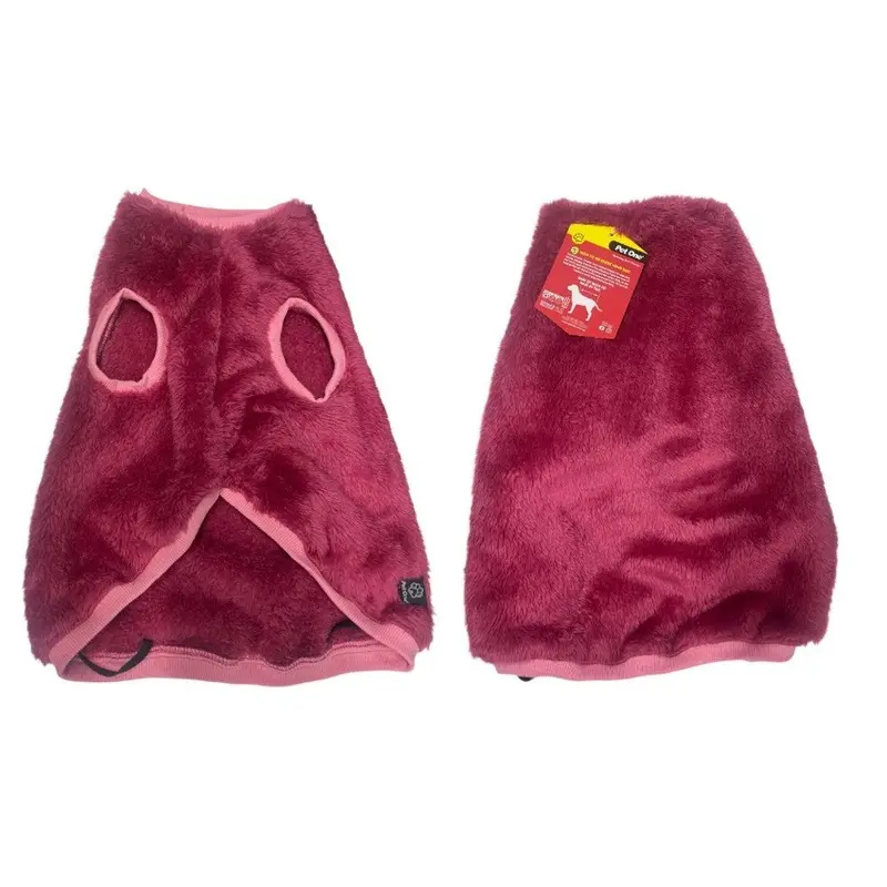 Pet One Dog Coat Night Comfy Plush Dark Pink