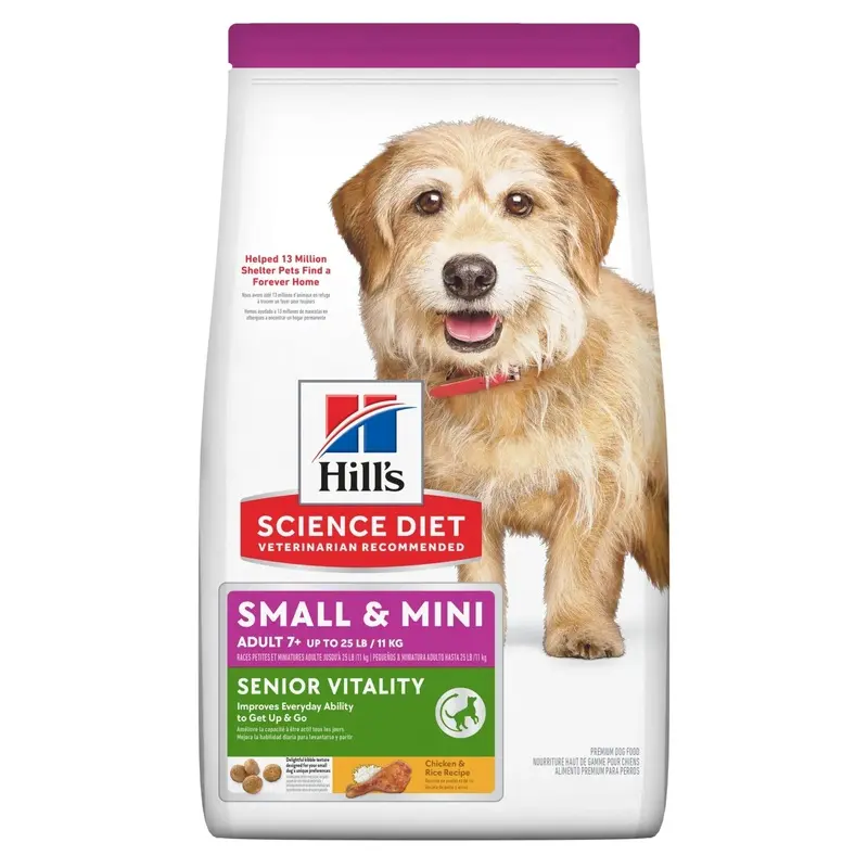 Hill's Science Diet Youthful Vitality Small & Mini Senior Adult 7+ Dry Dog Food 1.58kg