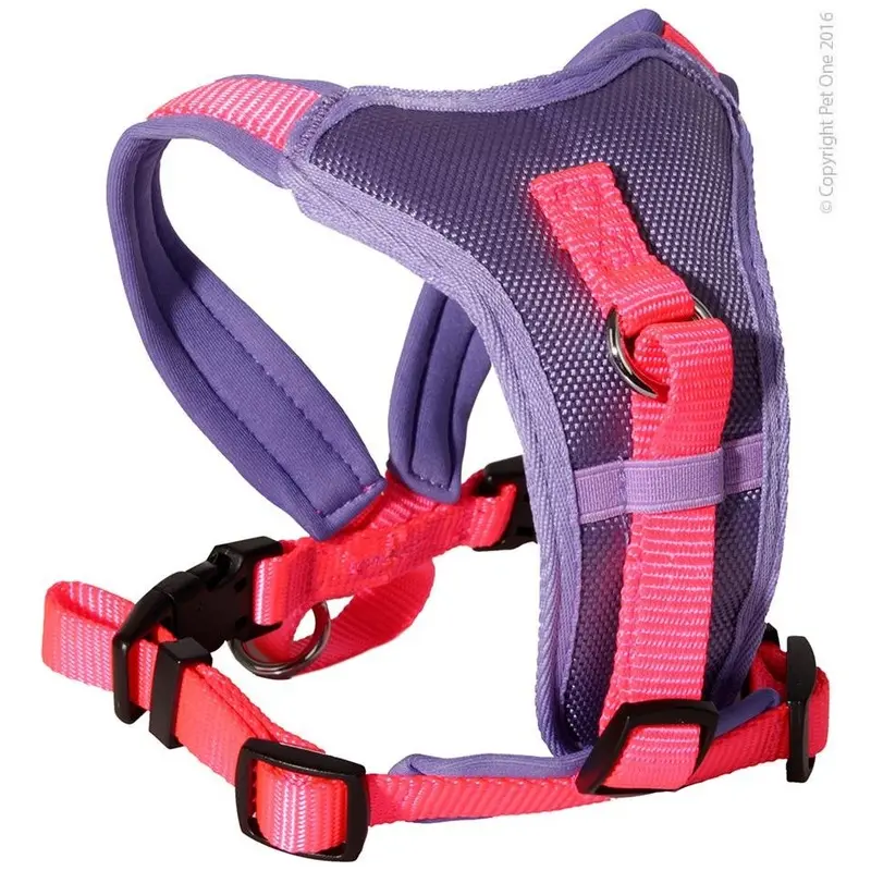 Pet One Harness Comfy Padded 15mm Purple/Pink