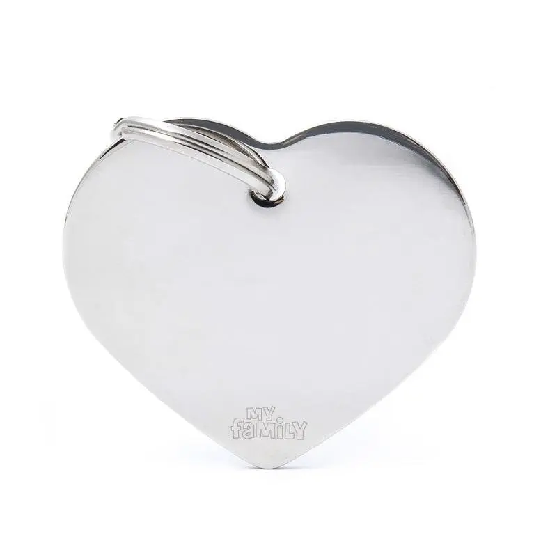 My Family Pet Tag Basic Heart Chrome