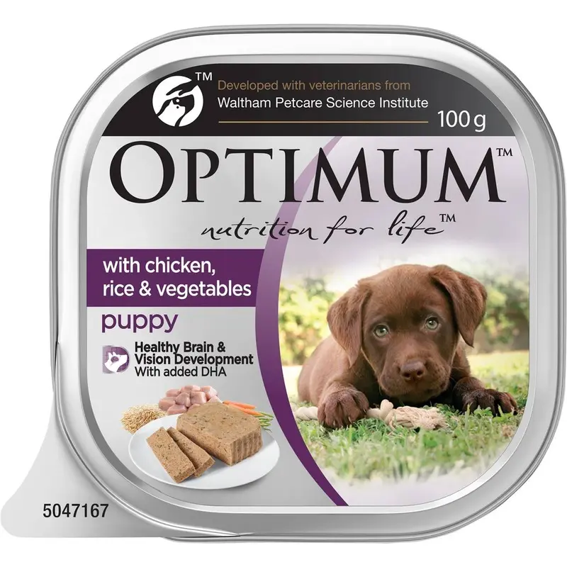 Optimum Wet Food Puppy Chicken Rice and Vegetables 6x100g