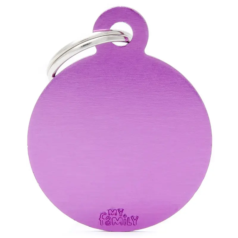 My Family Pet Tag Basic Circle Purple