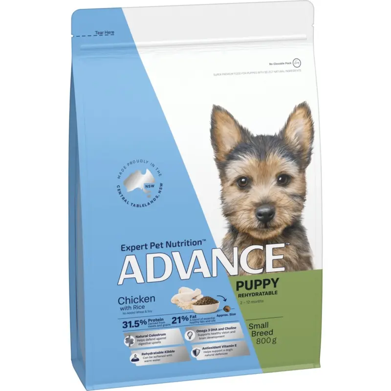 Advance Dry Dog Food Puppy Small Breed Chicken and Rice 800g