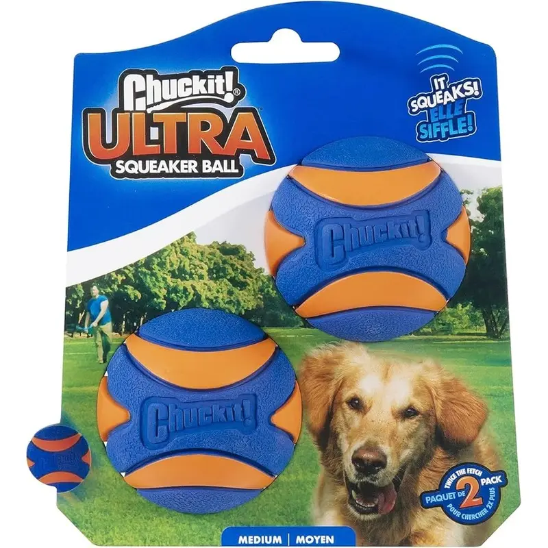 Chuckit Ultra Squeaker Ball Medium 2 Pack