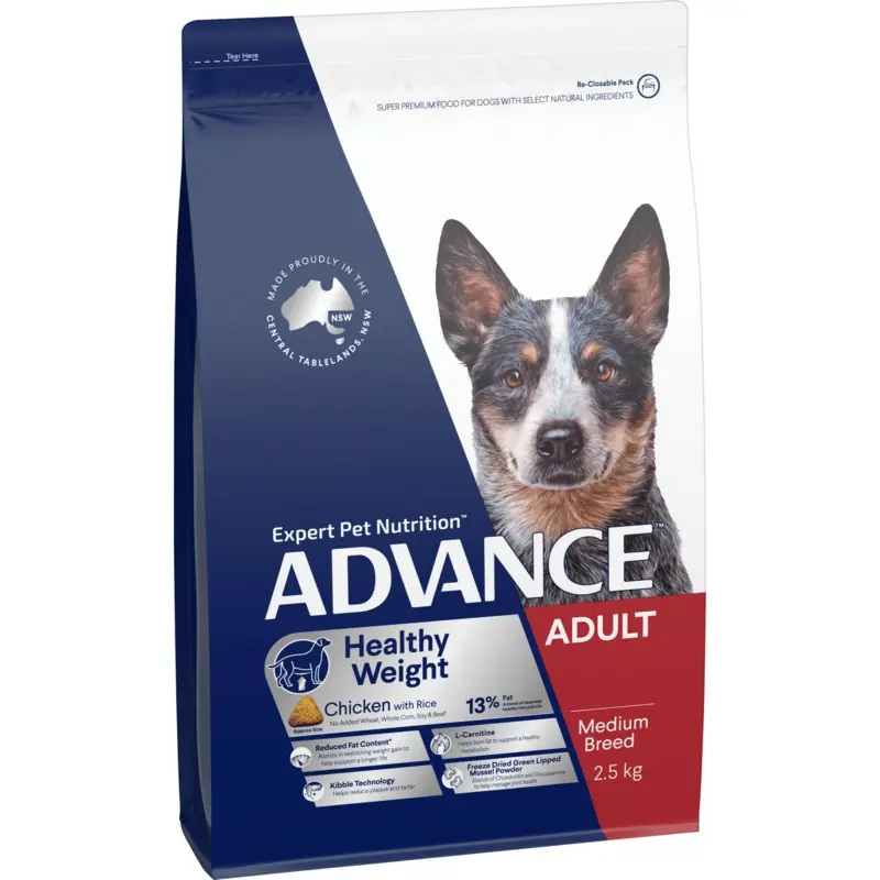 Advance Dry Dog Food Adult Weight Control Medium Breed 2.5kg