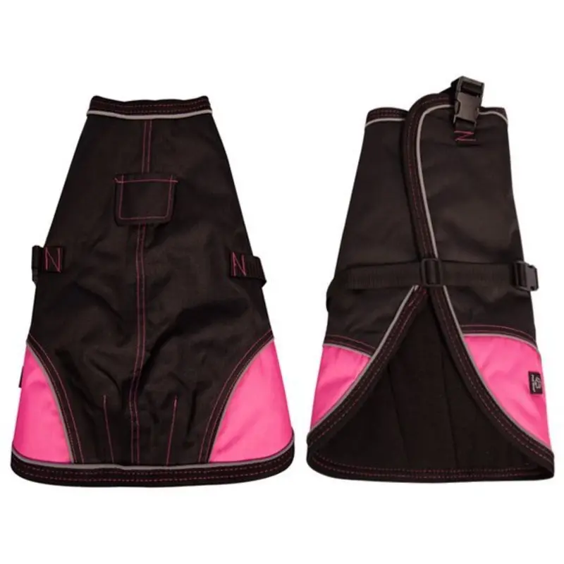 Pet One Dog Coat Night Walker Quick Clip Black Pink