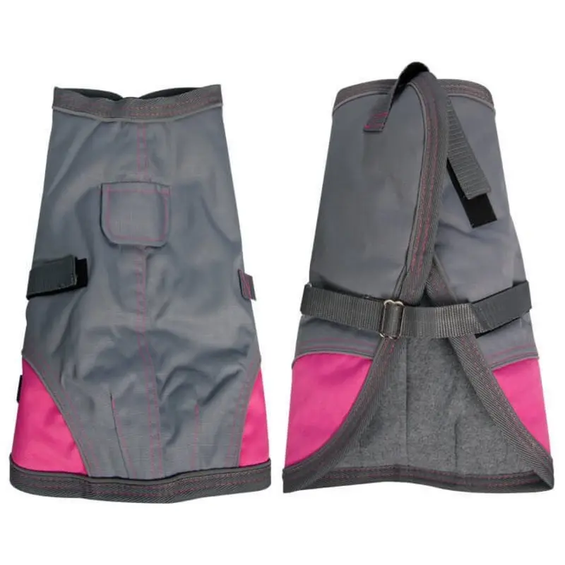 Pet One Dog Coat Night Walker Waterproof Reflective Charcoal Pink