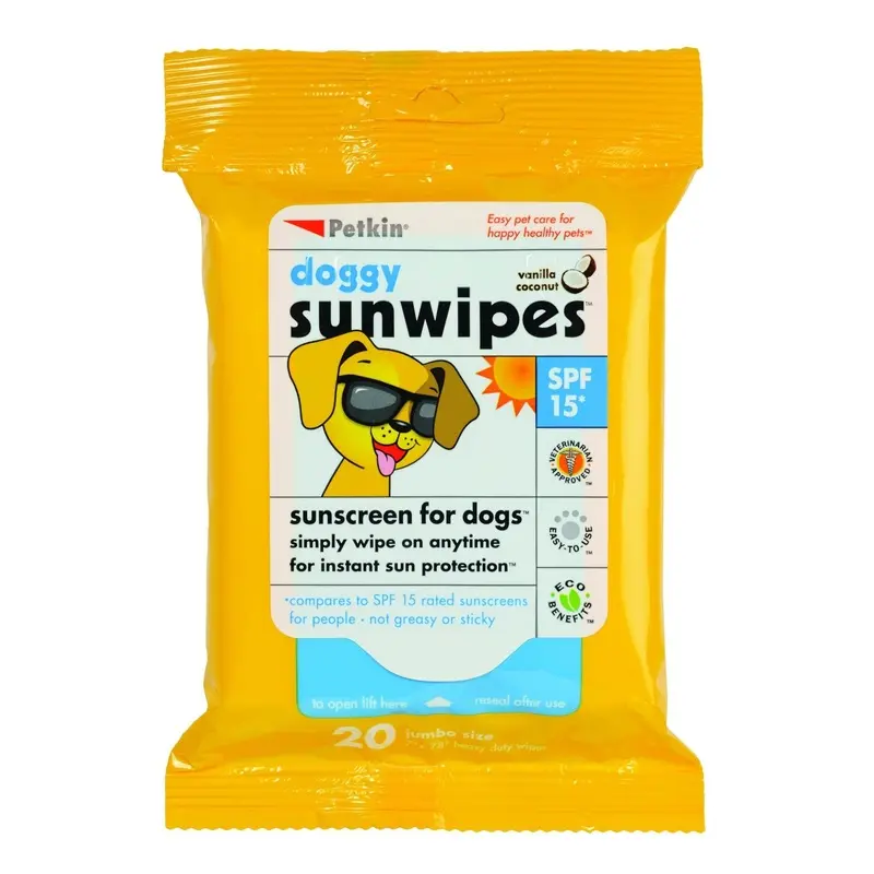 Petkin Doggy Sunwipes SP15 20 Pack